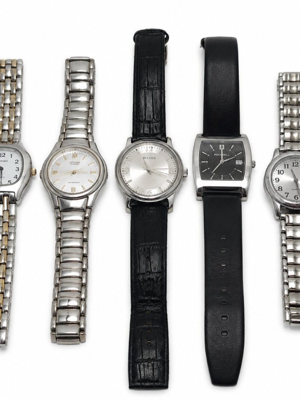 Lot of 5 Pre-Owned  Quartz Watches | Bulova, Two-Tone & Silver Tone Dress